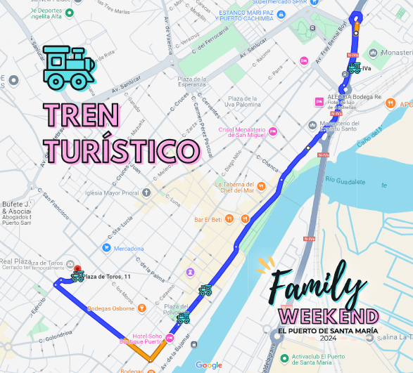 Paradas e itinerario del tren turístico Family Weekend